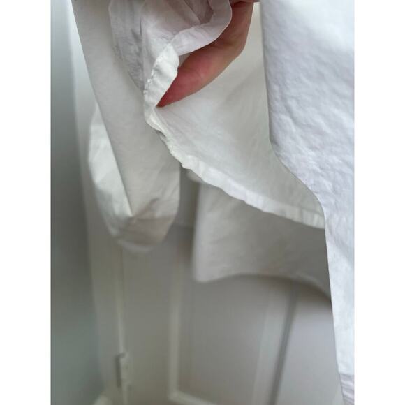 J.Crew Factory Women's L White Eyelet Skirt Midi Cotton Pockets Lined Floral - Picture 6 of 13